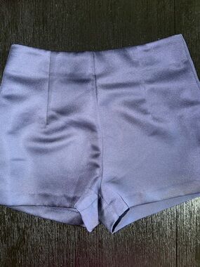 NWOT Commense Women’s High-Waist Dark Blue Satin Shorts (M)